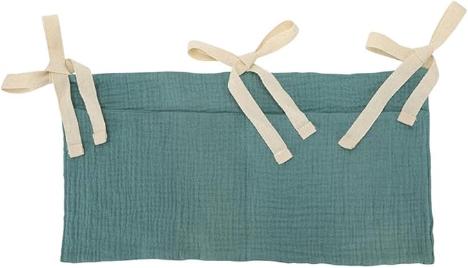 2 Pack Baby Crib Hanging Storage Bag, 2-Pockets Baby Crib Side Organizer Crib Hanging Organizer for Diapers, Toys, Clothing