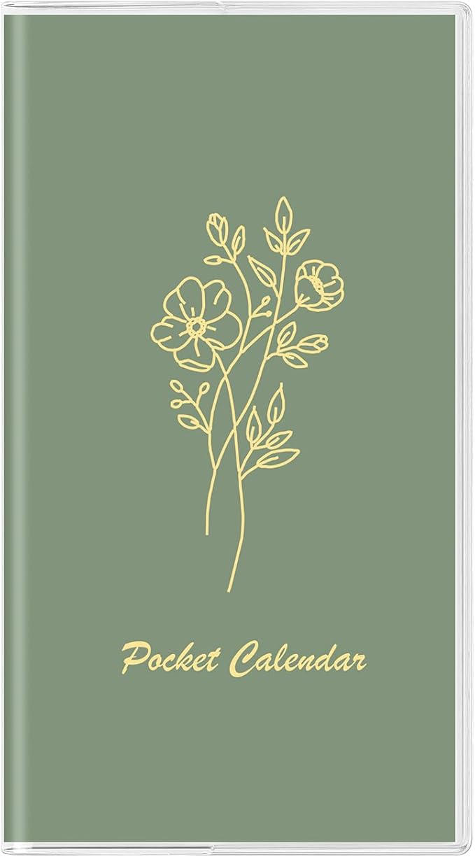 Pocket Calendar 2026-2027, Pocket Planner 2026-3.7" x 6.7" - Runs from January 2026 Until December 2027, Monthly Planner 2026-2027 with PVC Cover for Planning, Green
