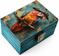 RK Collections Trinket Boxes Small Jewelry Keepsake Box (Captain Macaw Parrot)