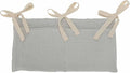 Cotton Baby Bedside Hanging Storage Bag,2 Pockets Organizer for Baby Cribs and Toys (Gray)