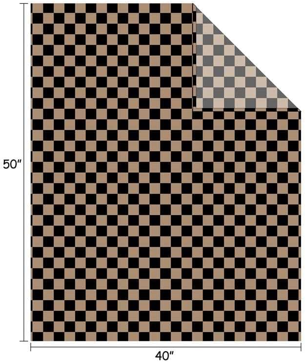 FY FIBER HOUSE Checkered Flannel Fleece Throw Blanket Soft Cozy Checkerboard Grid Print Chessboard Gingham Pattern Blankets for Bed Couch Sofa, 40"x50", Black Brown