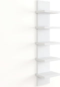 Fun Memories 5 Tier Wall Shelf Unit, White Floating Shelves for Storage - Vertical Column Tower Design, Lack Wall Shelf Space Saving Organizer for Bedroom, Living Room, Home Decor