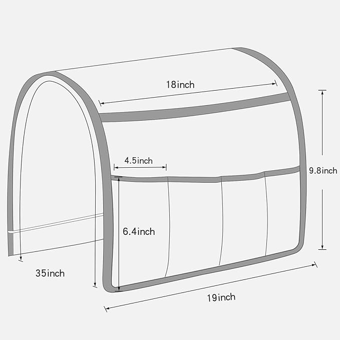 NB Sofa Armrest Organize Remote Holder Bedside Caddy Organizer With 5 Pockets, Non-Slip Couch Remote Control Holder Couch Armchair Caddy Accessories (Brown, 35''x18'')
