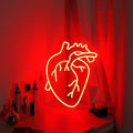 Human Heart Neon Sign USB Powered, Anatomical Heart LED Neon Light for Wall Decor, Dimmable Neon Sign for Bedroom, Party, Bar, Living Room