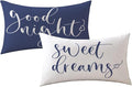 Bedding Decorative Lumbar Pillowcases Sweet Dreams Good Night Cushion Covers Sleep Themed Decorative Throw Pillow Covers 12''x20'',2Pack Super Soft for Bedroom Guest Room Housewarming Gifts (Blue)