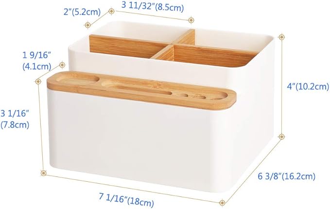 Poeland Desktop Storage Box Pencil Pen Holder Makeup Brushes Organizer for Office Supplies, Vanity Table, Home