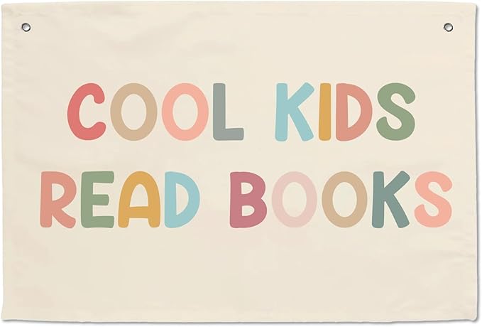 Read Banners For Classroom Wall Art Reading Books Sign Cool Kids Read Books Signs Girl Boys Children Playroom Decor Boho Banner Rainbow Book Themed Classrooms Learning Decorations