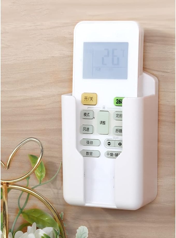 2 Pcs Wall Mount Remote Control Holder Media Player Controller Holder, Air-Conditioner Remote Tray TV Remote Organizer Caddy Box for Home Nightstand Office Desk School Supply Storage (Small,1.85inch)