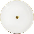 Sweet Water Decor Gold Heart Jewelry Dish Tray - Elegant Ceramic Ring Dish for Home Decor, Bridal Parties, Jewelry Storage, Rings, and Earrings Organizer