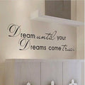 Picniva Black 5'' X 24'' Dream Until Your Dreams Come True Wall Famous PVC Wall Sticker Decal Quote Art Vinyl