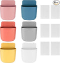 6 Pcs Remote Control Holder Wall Mounted, Self-Adhesive Wall Mount Phone Pen Pencil Makeup Brushes Glasses Holder Storage Box Organizer for Wall Beside Table