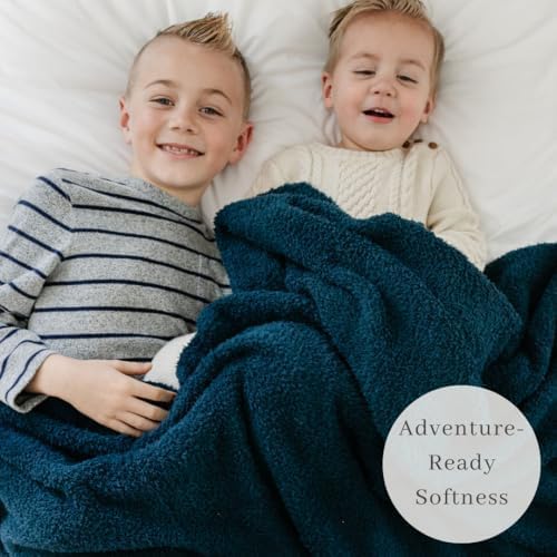 Saranoni Bamboni Luxury Throw Blanket | Oversized Super Soft Plush Home Decorative Comfy Blankets for Couch or Bed | Nautical Blue - X-Large 60” x 80”