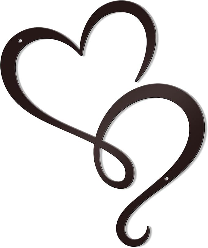 Bnesi Infinity Heart Metal Wall Art Love Signs for Home Decor Black Wall Decor Above Bed Wall Decor Minimalist Wall Art for Living Room Bedroom Bathroom Kitchen (Style H)