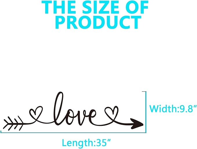 AnFigure Couples Quotes Wall Decals: Inspirational Vinyl Art Love Wall Stickers for Home Bedroom Bathroom Living Room - Love Arrow 35"X9.8"