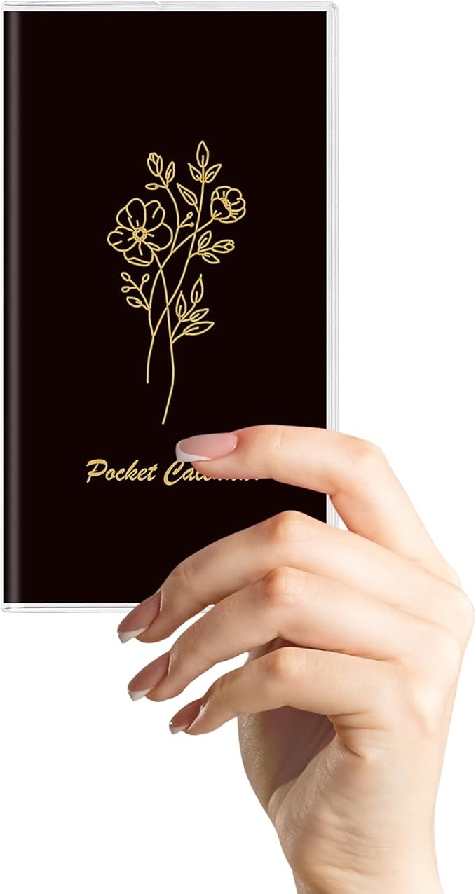 Pocket Calendar 2026-2027, Pocket Planner 2026-3.7" x 6.7" - Runs from January 2026 Until December 2027, Monthly Planner 2026-2027 with PVC Cover for Planning, Black