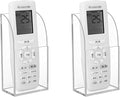 HBlife 2 Pcs Acrylic Remote Holder Organizer, Clear TV Remote Control Holder Wall Mount Remote Caddy for Bedside, Media Organizer Storage Box 1 Compartment