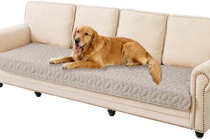 Ameritex Waterproof Pet Bed Cover Anti-Slip Dog Bed Blanket for Sofa and Furniture Waterproof New Pattern Design (Khaki, 30x90 Inch (Pack of 1))