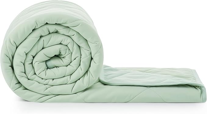 Cozy Bliss Cooling Blanket for Hot Sleepers King Size, Q-Max 0.45 Cooling Comfort, Cold Blankets for Night Sweats Sleeping, Ultra-Cool Lightweight Breathable Summer Blanket for Bed, Mint Green