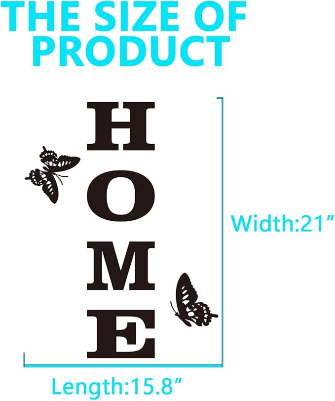 Inspirational Home Quotes Wall Stickers: Motivational Family Butterfly Vinyl Art Wall Decals for Bedroom Living Room Kitchen Apartment Bathroom - Home 15.8" X 21"