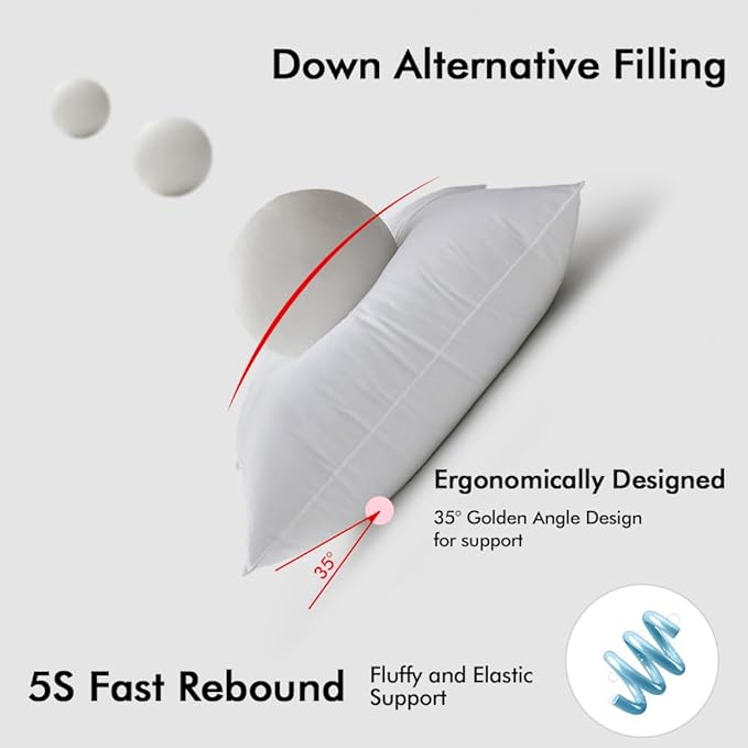 MIULEE 14x22 Synthetic Down Alternative Pillow Insert Decorative Throw Pillow 14 x 22 Inch Body Bed Sleeping Ultra Soft Fluffy Form for Sofa Couch Bed