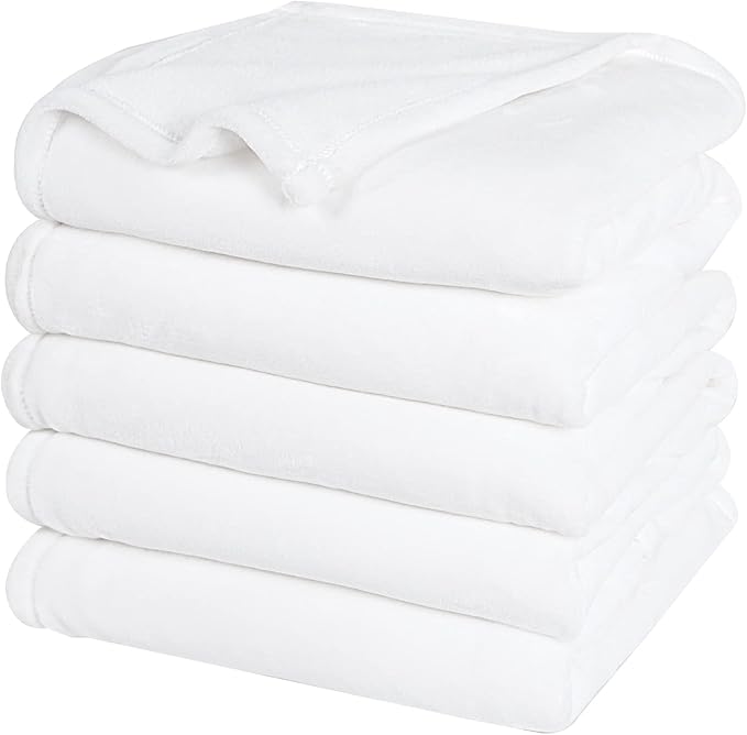 PHF Oversized King Big Fleece Blanket 120"x120", No Shed No Pilling Extra Large Soft Blanket, Giant 10'x 10' Lightweight for Bed, Sofa Travel and Camping, Suitable for All Season, White