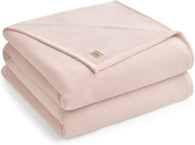 UGG Coco Queen Fleece Blanket for Bed – Luxury Room Decor, Plush & Warm Queen Blanket for Bed, Gifts for Teens and Women, 90" x 92", Pink Himalayan Salt