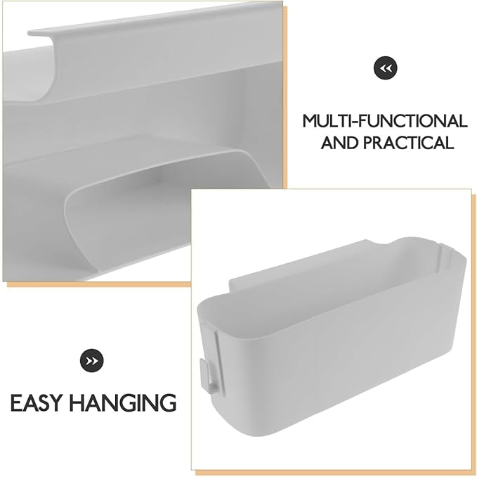 DOITOOL Bedside for Dorm, Plastic Hanging Organizer with Side Hooks, Bedside Shelf for Phone Glasses Bottle Office Supplies in Dorm Room RV, Bunk and Rails