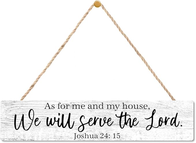 AGMDESIGN As for Me And My House We Will Serve The Lord Bible Verse Wood Sign, Christian Declaration Decor for Prayer Room Church, Faith-Based Wall Decor, Christian Jesus Hanging Wooden Plaque