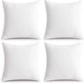 MIULEE Pack of 4 22x22 Inch Outdoor Pillow Inserts Waterproof Decorative Throw Pillow Insert, Square Lumbar Garden Pillow Form for Patio Sofa Couch