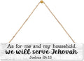 AGMDESIGN As for Me And My Household We Will Serve Jehovah Wood Sign, Faith-Based Wall Decor for Shelf Desk Door, Christian Jesus Hanging Wooden Plaque for Prayer Room Home Bedroom Farmhouse