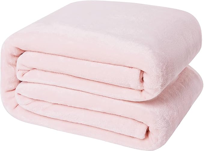 StangH Fleece Baby Blankets Twin Size, Super Soft Cozy Flannel Blanket for Couch, Lightweight Fuzzy Bed Blanket, Moving Blanket for Picnic/Travel, (Twin Size 60 x 80, Pink)