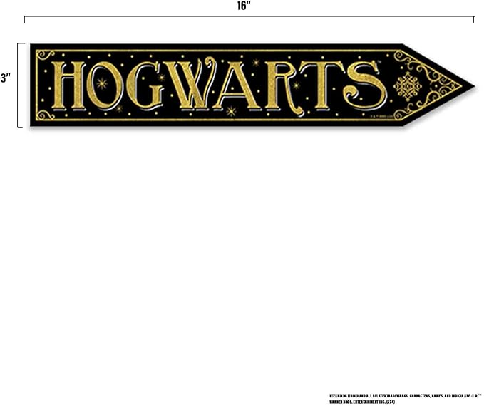 Harry Potter Hogwarts Arrow Wood Wall Decor - Fun Hogwarts Sign for Kids' Bedroom, Playroom or Movie Room