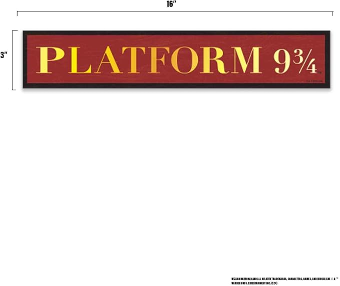 Harry Potter Platform 9 3/4 Wood Wall Decor - Fun Harry Potter Sign for Bedroom or Movie Room