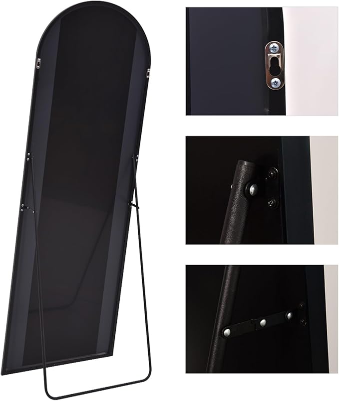 Arch Mirror Full Length,Floor Length Mirror,Arched Floor Mirror,76''x34'' Wall Mirror Full Length,Oversized Floor Mirror,Bedroom Mirror Full Length,Black Floor Mirror Living Room Cloakroom