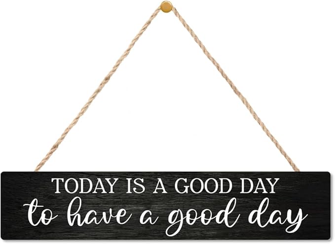 AGMDESIGN Today Is a Good Day to Have a Good Day Wooden Sign, Motivational Wall Home Decor for Door, Farmhouse Office Bedroom Kitchen Cafe Shop Hanging Wood Plaque, Positive Gifts for Friend Coworker