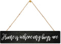 AGMDESIGN Home Is Where My Boys Are Wood Sign, Farmhouse Bedroom Kitchen Living Room Hanging Wooden Plaque for Moms with Sons, Rustic Home Wall Decor for Shelf Door, Great Gifts for Mothers of Boys