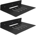 Steel Floating Shelves for Wall,Small Wall Shelf，Suitable for Bedroom, Living Room, Bathroom, Kitchen, Office (Black, 2Pack 11.81x8.46 in)