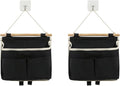 2 Pack Wall Hanging Storage Caddy Bags Locker Organizer Basket with Hooks Fabric Wall Organizer Waterproof Hanging Pouch for Closet Door Bedroom Bathroom Office Home Kitchen