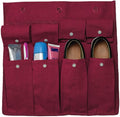 Gilbins Bedside Storage Caddy Cotton Canvas Bed Storage Pocket Bedside Organizer Hanging Bunk Organizer for Camp, College Dorm Rooms Burgundy