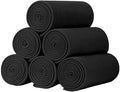 ZYFZCYBL Fleece Throw Blankets Lightweight Warm Soft Cozy Pet-Friendly Bulk Fleece Throw Blanket Solid for Home Bed, Sofa，Office,Gifts, Couch (Pack of 6-50 x 60 inch，Black)