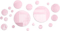 Shappy 32 Pcs Acrylic Mirror Wall Stickers Removable Round Wall Decal Circle Mirror Tiles for Home Bathroom Living Room Bedroom TV Background Decor (Pink,Small Size)