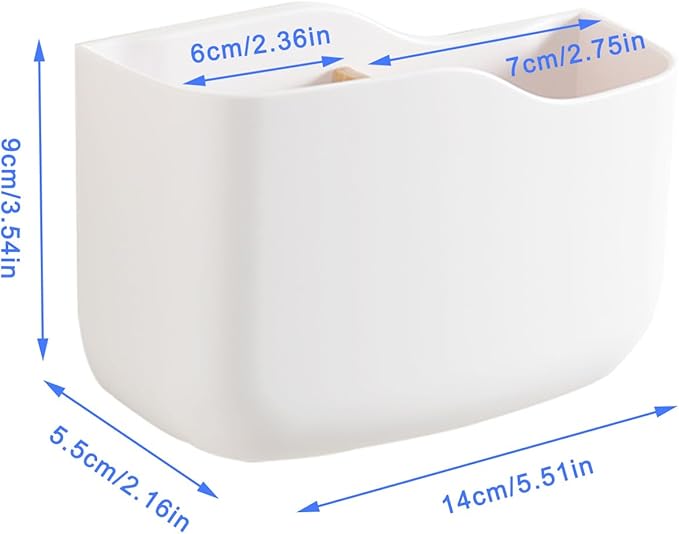 SUNFICON Wall Mount Remote Control Holders 2 Pack Adhesive Media Player Controller Holder Universal TV Remote Organizer Caddy Box Tray Hollow Bottom Phone Charging Home Office Desk Nightstand White