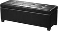Homebeez 42" Faux Leather Storage Ottoman,End of Bed Bench,Upholstered Ottoman Bench with Storage for Living Room,Bedroom,Entryway