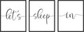 Let's Sleep In Art Prints Bedroom Wall Decor Above Bed Set of 3 Bedroom Wall Art, 11x14inch Unframed