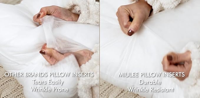 MIULEE 14x14 Pillow Inserts Set of 2, Square Decorative Throw Pillows Premium Fluffy Pillow Forms Sham Stuffer for Living Room Sofa Couch Bed