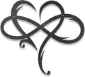 OYEFLY Infinity Heart Metal Wall Decor,Infinity Heart Wall Decor for Room Living,Wedding Decor (Black, style1 23.6 x 20.6in)