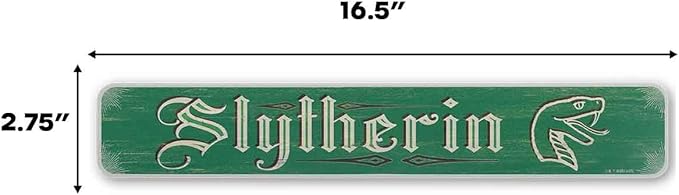 Harry Potter Slytherin Horizontal Wood Wall Decor - Vintage Slytherin Sign for Bedroom or Movie Room