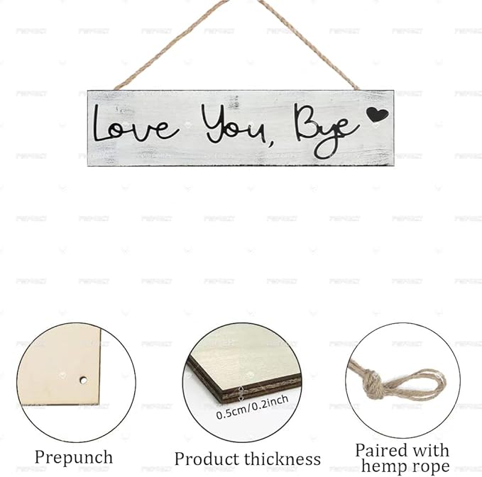 Love You Bye Sign Above Door Topper Decoration, Wooden Decor Sign for Door,Home,Windows and Walls, Christmas Valentine's Wedding Thanksgiving Gift Rustic Farmhouse Sign 4x16 Inch