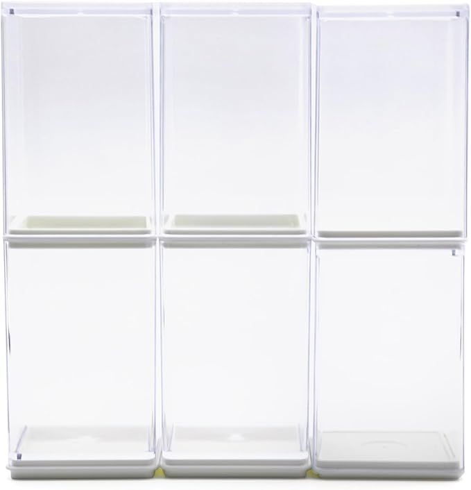 6 PCS Small Display Case for Mini Figures Clear Blind Box for Mini Collectibles-Figures, Stackable Miniature Display Box Dustproof Clear Storage Box Showcase for Pop Mart