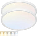 2 Pack LED Flush Mount Ceiling Light,15Inch 30W,3000K/3500K/4000K/5000K/6500K 5 Color Temperatures Ceiling Light Fixture for Kitchen Porch Hallway Bedroom Bathroom and Closet,White